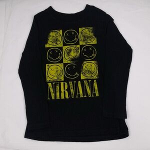 Nirvana Girls 4T Black Long Sleeve Band Tee Graphic Shirt